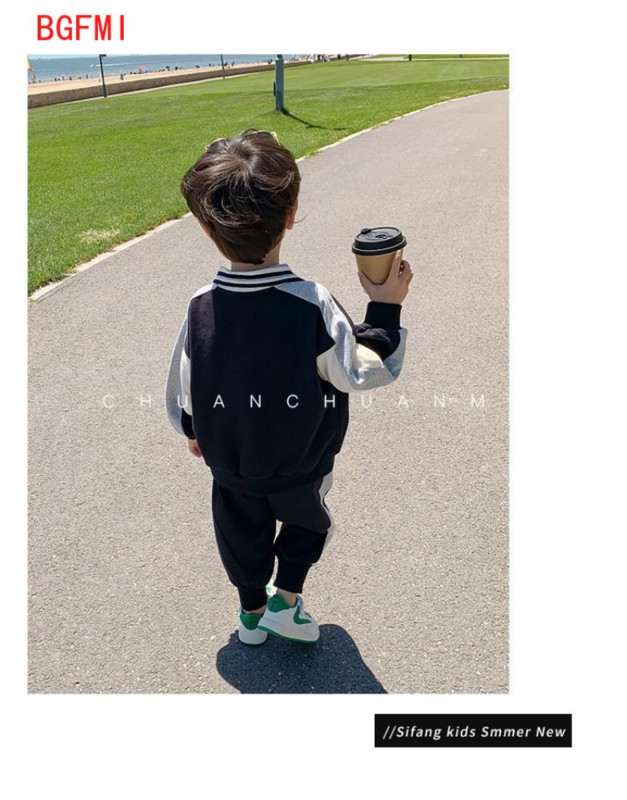 Ανοιξιάτικα φθινοπωρινά Κορεάτικα Παιδικά Ρούχα για Αγόρι Αθλητικό Κοστούμι Πανωφόρι Παιδική Φόρμα Λεπτό μωρό + Παντελόνι Σετ 2 τεμαχίων 2-10Y