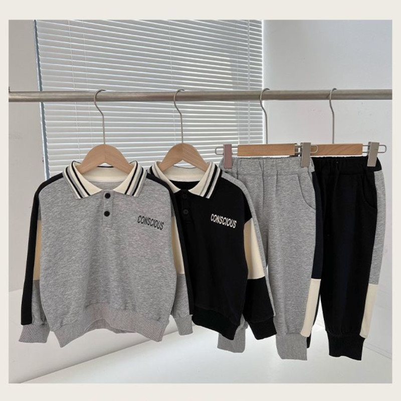 Ανοιξιάτικα φθινοπωρινά Κορεάτικα Παιδικά Ρούχα για Αγόρι Αθλητικό Κοστούμι Πανωφόρι Παιδική Φόρμα Λεπτό μωρό + Παντελόνι Σετ 2 τεμαχίων 2-10Y