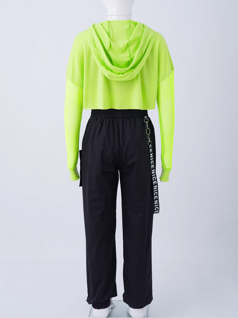 Gyerekek Jazz Hip Hop Tánc Ruházat Gyerek Lányok Utcai Tánc jelmez Tiniknek Crops Topok Nadrágok 3 db Utcai ruházat Buli Ruha Szettek