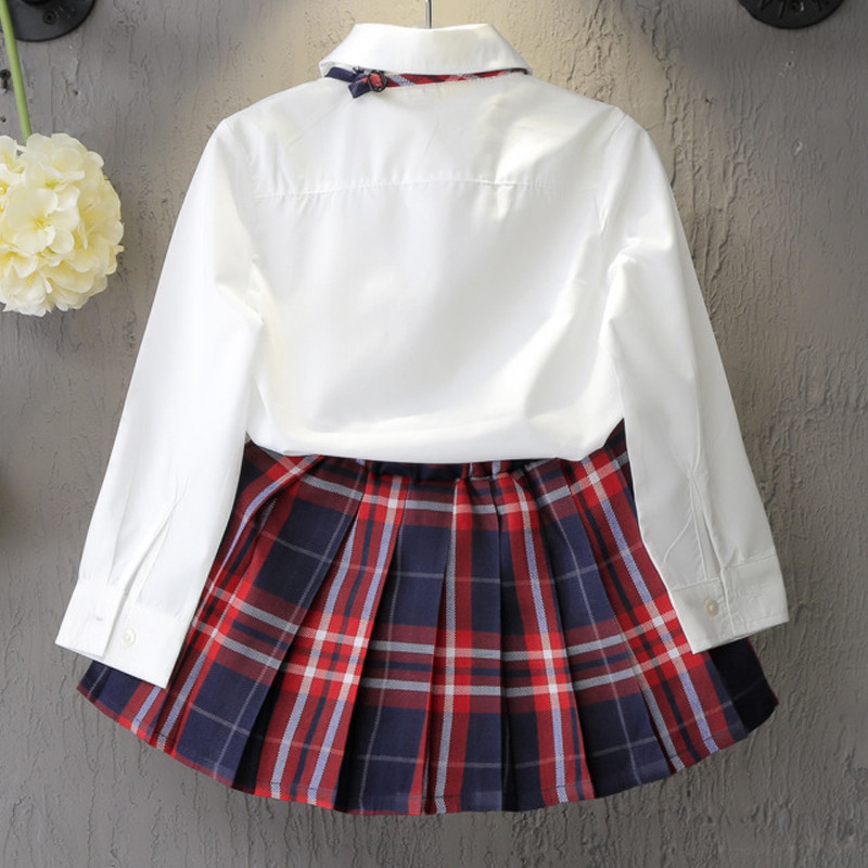 Melario College Girls Dress Φθινοπωρινά Παιδικά Ρούχα Μακρυμάνικα Πουκάμισα και Φούστες Bowknot Casual 3PCS Suits Φοιτητικά κορίτσια Ρούχα