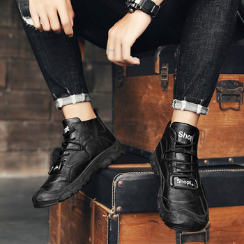 Пролетни и есенни боти до глезена Мъжки ботуши Удобни черни ботуши за открито с класически дизайн Високи мъжки ежедневни обувки Избор