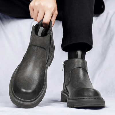 Meeste kõrged moekingad Uued mootorratta- ja poolsaapad Veekindlad saapad Meeste nahkjalatsid Meeste vabaajasaapad Kevad ja sügis