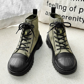 Παπούτσια για άντρες Υπαίθριες ανδρικές μπότες Καμβά μπότες Καπέλο κατά της σύγκρουσης Παπούτσια Locomotive Ankle Boots Fashion Work Locomotive Boot