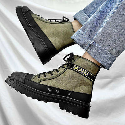 Meeste jalanõud Õues Meeste papud Lõuend Saapad Varbakork Kokkupõrkevastased kingad Vedur Poolsaapad Mood Töö Vedur Saabas