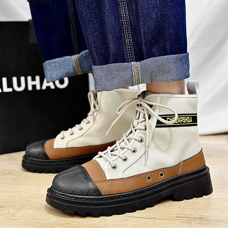 Meeste jalanõud Õues Meeste papud Lõuend Saapad Varbakork Kokkupõrkevastased kingad Vedur Poolsaapad Mood Töö Vedur Saabas