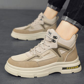 Nööritavad platvormsaapad 2023 Uued jalanõud meestele Pahkluuni ulatuvad vabaajasaapad Kuumalt müüvad Mugavad ja kulumiskindlad meeste saapad