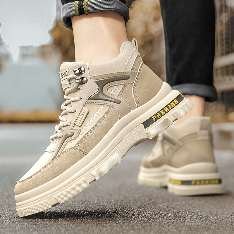 Nööritavad platvormsaapad 2023 Uued jalanõud meestele Pahkluuni ulatuvad vabaajasaapad Kuumalt müüvad Mugavad ja kulumiskindlad meeste saapad