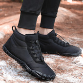 Cizme de zăpadă pentru bărbați de iarnă Cizme calde la gleznă, în stil coreean, de culoare uni, pantofi de drumeție, cu vârf rotund, cu talpă groasă, pantofi de exterior