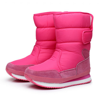 2021 Дамски зимни ботуши Водоустойчиви обувки за сняг Черни есенни дамски ботуши до средата на прасеца Дамски топлинни ботуши за ски