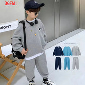 Tavaszi őszi ruhák tinédzsereknek Babafiús pulóver + elasztikus pulóver szettek Gyerek tréningruha Gyerek nadrág kocogó szett 4-12 Y