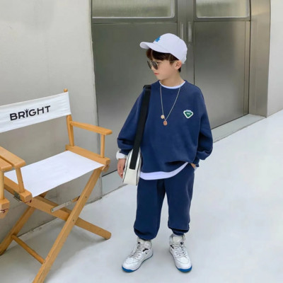 Tavaszi őszi ruhák tinédzsereknek Babafiús pulóver + elasztikus pulóver szettek Gyerek tréningruha Gyerek nadrág kocogó szett 4-12 Y