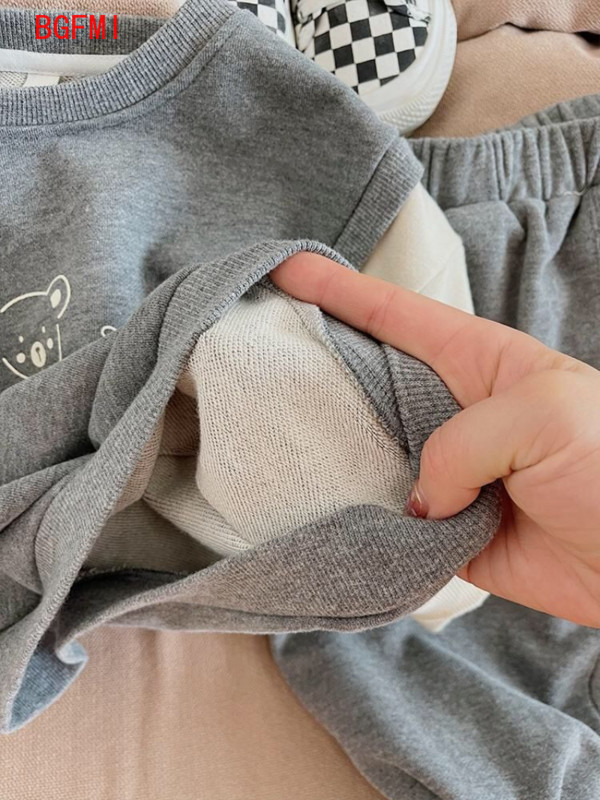 Ανοιξιάτικο φθινοπωρινό κοστούμι Κορεάτικο Παιδικό Αγόρια Κινούμενα Σχέδια Αρκουδάκι μακρυμάνικο παλτό πουλόβερ + Σετ παντελονιού Φούτερ για κορίτσια Παιδικά ρούχα