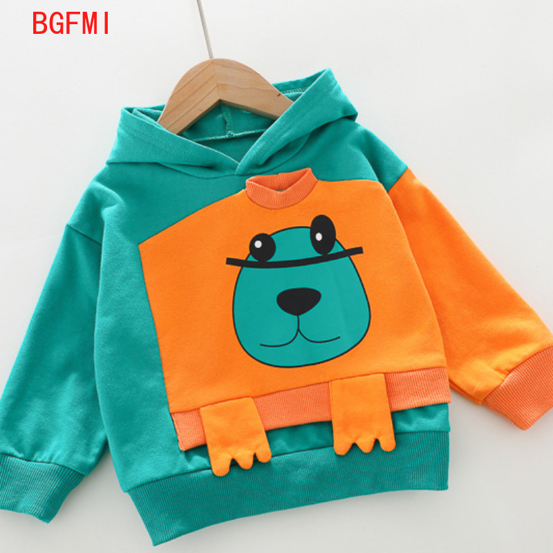 Κορεατικά παιδικά ρούχα Άνοιξη 2023 Φθινοπωρινά βρεφικά ρούχα με κουκούλα Cartoon Bear Hoody Washed Jeans Παντελόνι Κοστούμι δύο τεμαχίων 1-5Y