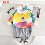 1-5 ani Toamnă, primăvară, haine coreene de exterior pentru copii, hanorace pentru copii cu mâneci lungi, jachetă cu glugă, pantaloni, costum din două piese