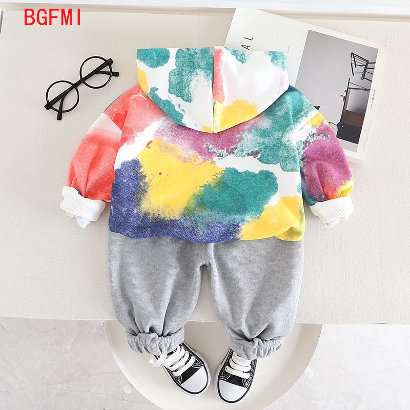 1-5 ani Toamnă, primăvară, haine coreene de exterior pentru copii, hanorace pentru copii cu mâneci lungi, jachetă cu glugă, pantaloni, costum din două piese