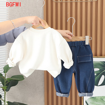 Κορεατικά ανοιξιάτικα φθινοπωρινά βρεφικά ρούχα Κέντημα Φούτερ τζιν παντελόνι Παιδικό σετ δύο τεμαχίων φορέματα για παιδιά αγόρια κορίτσια 1-5 ετών