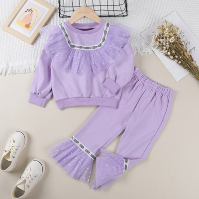 Melario Primăvară Toamnă Seturi de îmbrăcăminte pentru fetițe copii dantelă tricou cu mânecă lungă hanorac + pantaloni haine casual pentru copii ținute