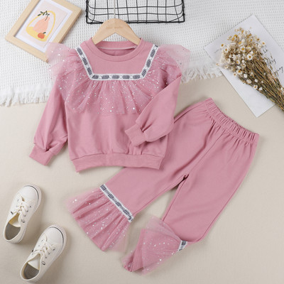 Melario Primăvară Toamnă Seturi de îmbrăcăminte pentru fetițe copii dantelă tricou cu mânecă lungă hanorac + pantaloni haine casual pentru copii ținute