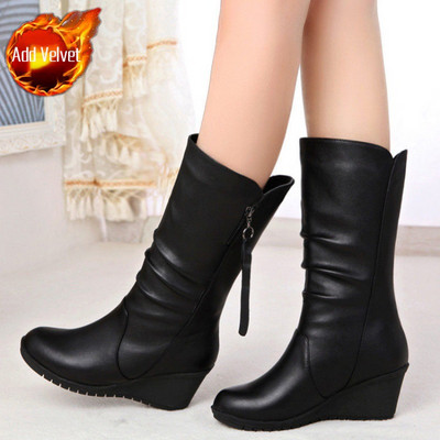 încălțăminte pantofi cu ciucuri pe jumătate înalți pentru femei blană cu toc pană cizme de damă la jumătatea gambei cosplay confortabil și elegant 2023 nou șic fierbinte