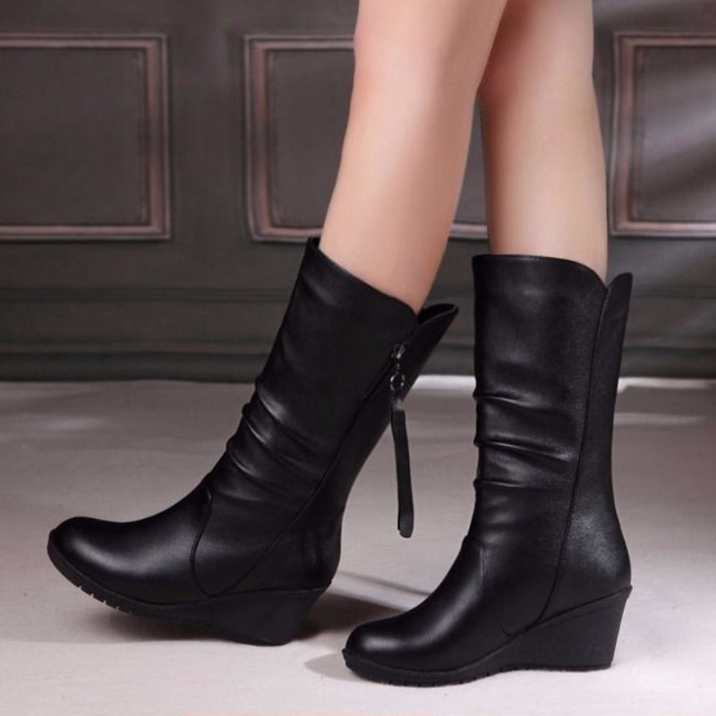 încălțăminte pantofi cu ciucuri pe jumătate înalți pentru femei blană cu toc pană cizme de damă la jumătatea gambei cosplay confortabil și elegant 2023 nou șic fierbinte