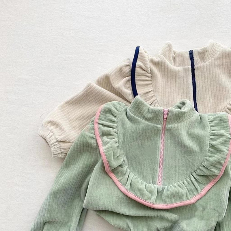 Σετ βρεφικών ρούχων Melario 2023 Φθινόπωρο για κορίτσια με μακρυμάνικο φούτερ με καμπάνα, Παιδική μόδα, μικρή, καθημερινή αθλητική φόρμα