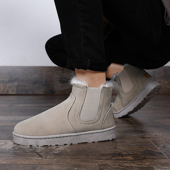 Класически мъжки ботуши 2021 Модни неплъзгащи се ботуши за сняг Ежедневни леки зимни обувки Мъжки двойки Ботуши за глезени С приплъзване