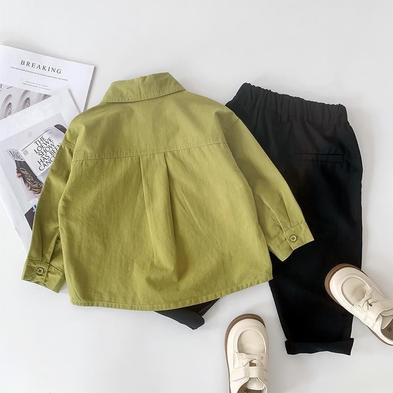 2-10 éves ősz tavaszi gyerekek születésnapi ruházat kisgyermek fiú ing + nadrág 2 db készlet ruhák gyerek ruhák divat öltöny