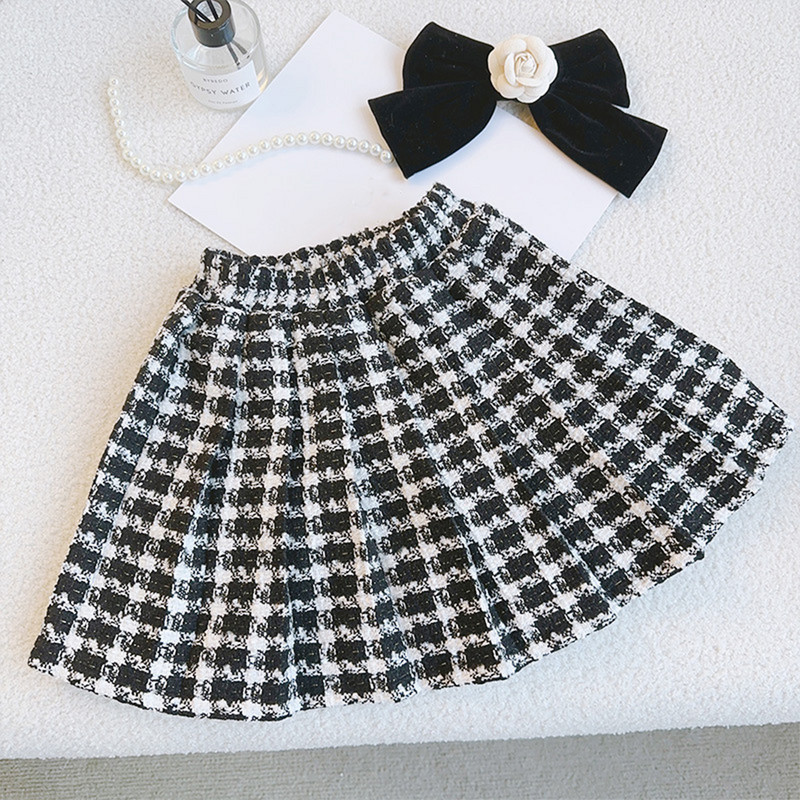 Σετ πουλόβερ για κορίτσια Melario 2023 πλεκτό σετ φθινοπώρου/χειμώνα Νέο κοριτσίστικο καρό πλεκτό ζακέτα+πλισέ φούστα (εκτός από το εσωτερικό τοπ)