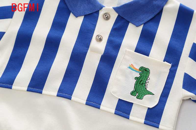 Κορεατικά παιδικά ρούχα Ανοιξιάτικα φθινόπωρα Ανδρικά Βρεφικά Ρούχα Κινούμενα σχέδια Dinosaur ριγέ φούτερ Τζιν παντελόνι κοστούμι Παιδική στολή για αγόρι