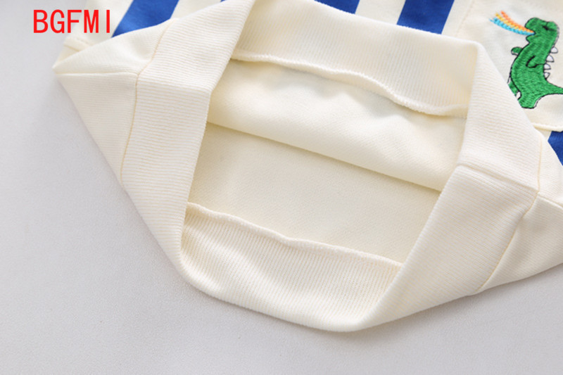 Κορεατικά παιδικά ρούχα Ανοιξιάτικα φθινόπωρα Ανδρικά Βρεφικά Ρούχα Κινούμενα σχέδια Dinosaur ριγέ φούτερ Τζιν παντελόνι κοστούμι Παιδική στολή για αγόρι