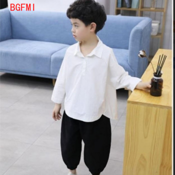 Κορεατικά Παιδικά Ρούχα Φθινοπωρινά πουκάμισα+Δέκατα Παντελόνια Σετ Παιδικά Ρούχα Αγόρια Κοστούμια Άνοιξη Καλοκαίρι Παιδική Μόδα Φαρδιά αθλητική φόρμα