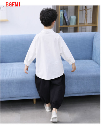 Κορεατικά Παιδικά Ρούχα Φθινοπωρινά πουκάμισα+Δέκατα Παντελόνια Σετ Παιδικά Ρούχα Αγόρια Κοστούμια Άνοιξη Καλοκαίρι Παιδική Μόδα Φαρδιά αθλητική φόρμα