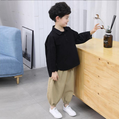 Κορεατικά Παιδικά Ρούχα Φθινοπωρινά πουκάμισα+Δέκατα Παντελόνια Σετ Παιδικά Ρούχα Αγόρια Κοστούμια Άνοιξη Καλοκαίρι Παιδική Μόδα Φαρδιά αθλητική φόρμα