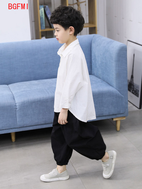 Κορεατικά Παιδικά Ρούχα Φθινοπωρινά πουκάμισα+Δέκατα Παντελόνια Σετ Παιδικά Ρούχα Αγόρια Κοστούμια Άνοιξη Καλοκαίρι Παιδική Μόδα Φαρδιά αθλητική φόρμα