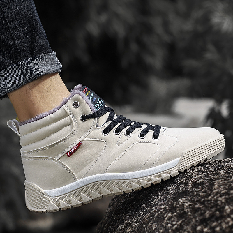 Keep Warm Winter Boots With Fur Plus Size 39-46 Snow Boots Ανδρικά Fashion Color Blocking Boots