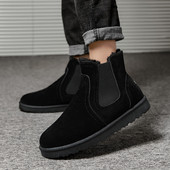 Meeste poolsaapad 2023, uus talvine soojahoidmine lumesaapad Moodsad ühevärvilised pehmed puuvillased jalatsid