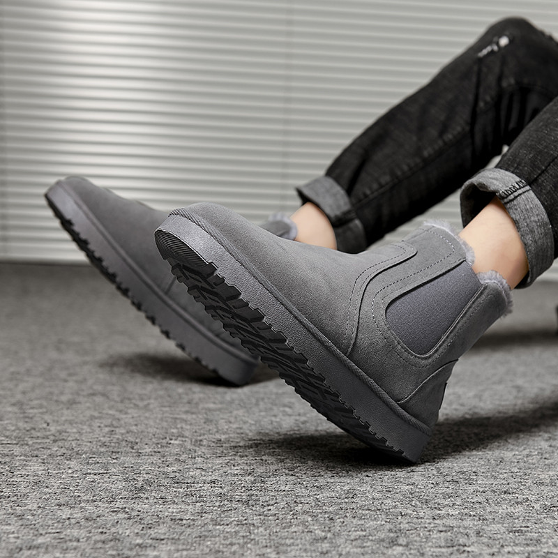 Meeste poolsaapad 2023, uus talvine soojahoidmine lumesaapad Moodsad ühevärvilised pehmed puuvillased jalatsid