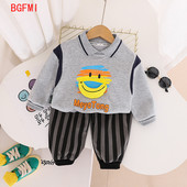 Coreeană, primăvară 2023, toamnă, haine pentru bebeluși, desene animate, banane, hanorac, pantaloni cu dungi, costum din două piese, pentru copii, băieți, 1-5 ani