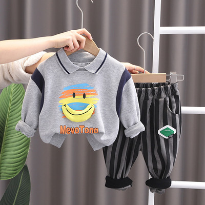 Coreeană, primăvară 2023, toamnă, haine pentru bebeluși, desene animate, banane, hanorac, pantaloni cu dungi, costum din două piese, pentru copii, băieți, 1-5 ani
