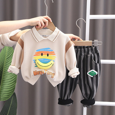 Coreeană, primăvară 2023, toamnă, haine pentru bebeluși, desene animate, banane, hanorac, pantaloni cu dungi, costum din două piese, pentru copii, băieți, 1-5 ani