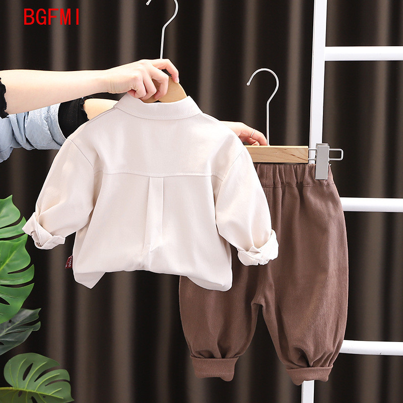 Korea lasteriided poisile Kevad sügis Multikas karu pikkade varrukatega särk vabaaja püksid Kaheosaline ülikond meeste beebiriided