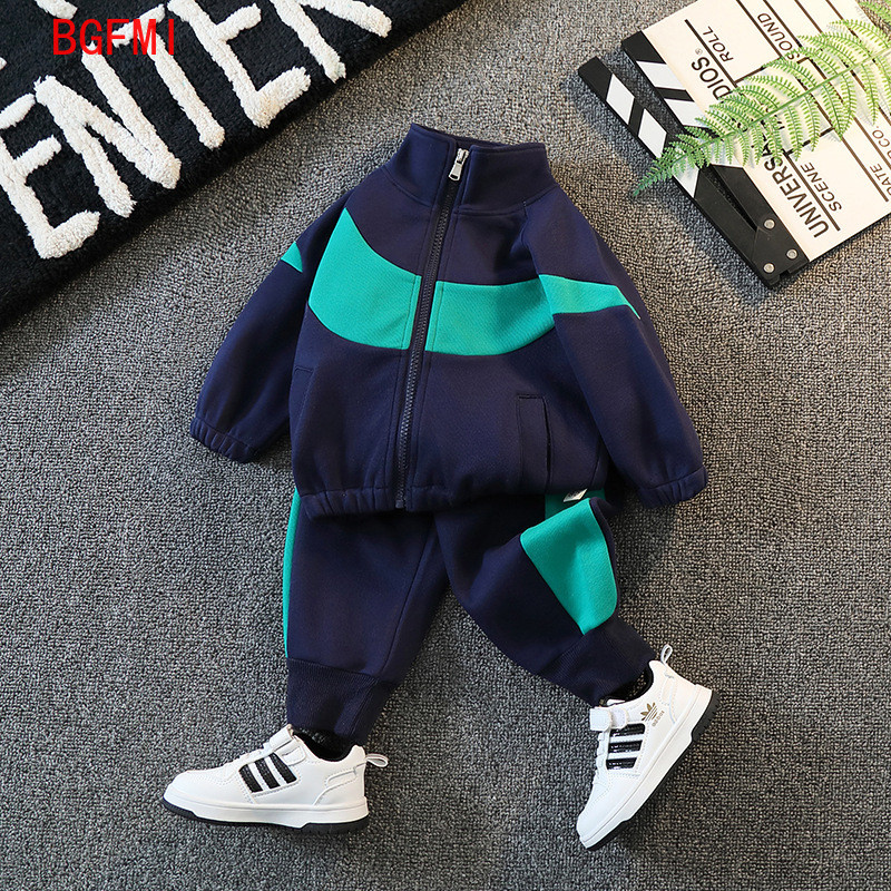 Κορεατικά παιδικά ρούχα Ανοιξιάτικα Φθινοπωρινά Splice Φούτερ Φούτερ πίστα σετ δύο τεμαχίων φορέματα για παιδιά Αγόρια αθλητική φόρμα 1-5 ετών