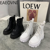 Cizme scurte de motocicletă groase Cizme de toamnă pentru femei.