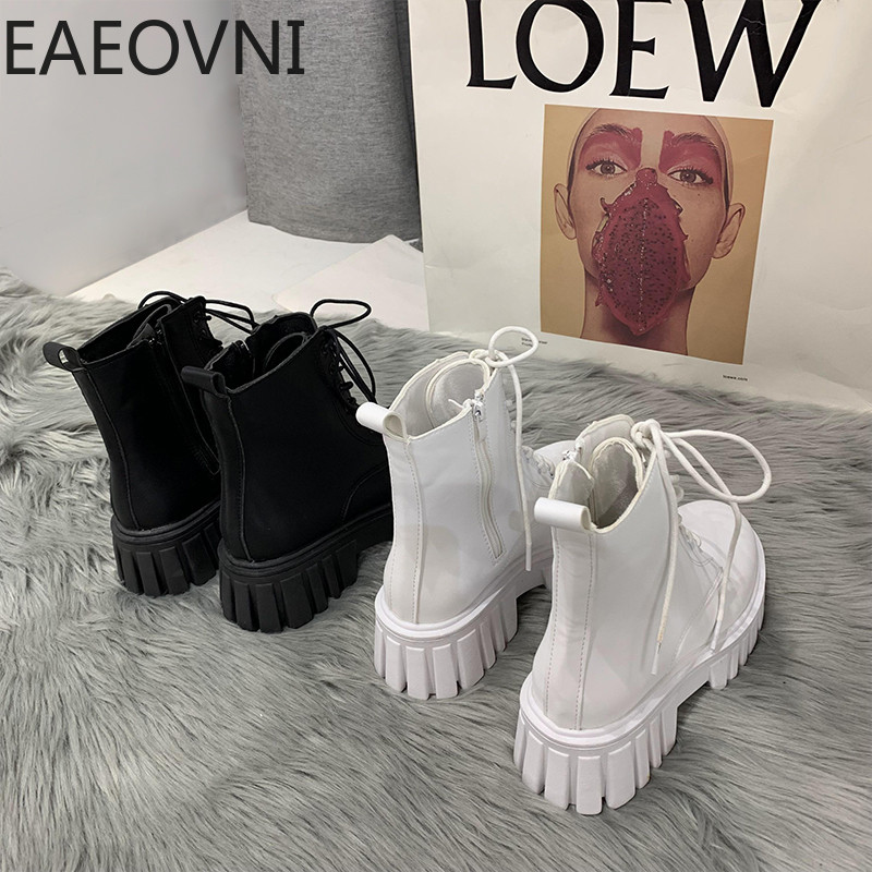 Cizme scurte de motocicletă groase Cizme de toamnă pentru femei.