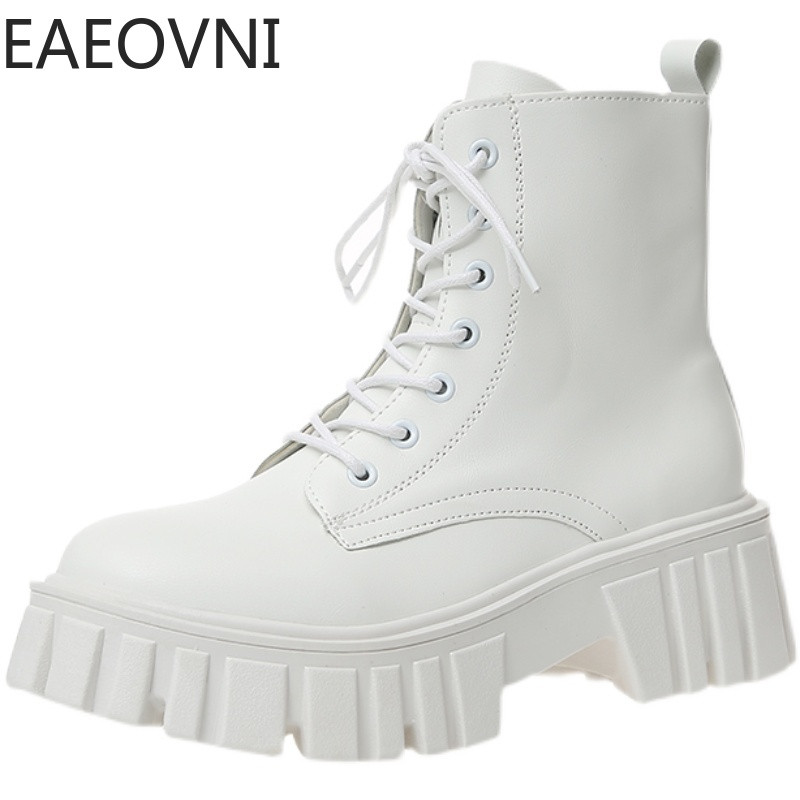 Cizme scurte de motocicletă groase Cizme de toamnă pentru femei.