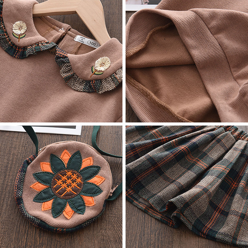 Melario Φθινοπωρινό Χειμωνιάτικο Σετ ρούχων για Κορίτσια 2τμχ Καρό Παιδικά Πανιά Παιδικά Στολές Πουκάμισο Φούστα Πουλόβερ Κοστούμι Κοριτσίστικα Πλεκτά