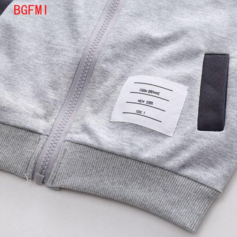 Toamnă, primăvară, coreeană, îmbrăcăminte pentru copii, pentru băieți, cu fermoar, hanorace sport, în dungi, haine pentru copii, set de sus și de jos pentru băieți, 1-5 ani