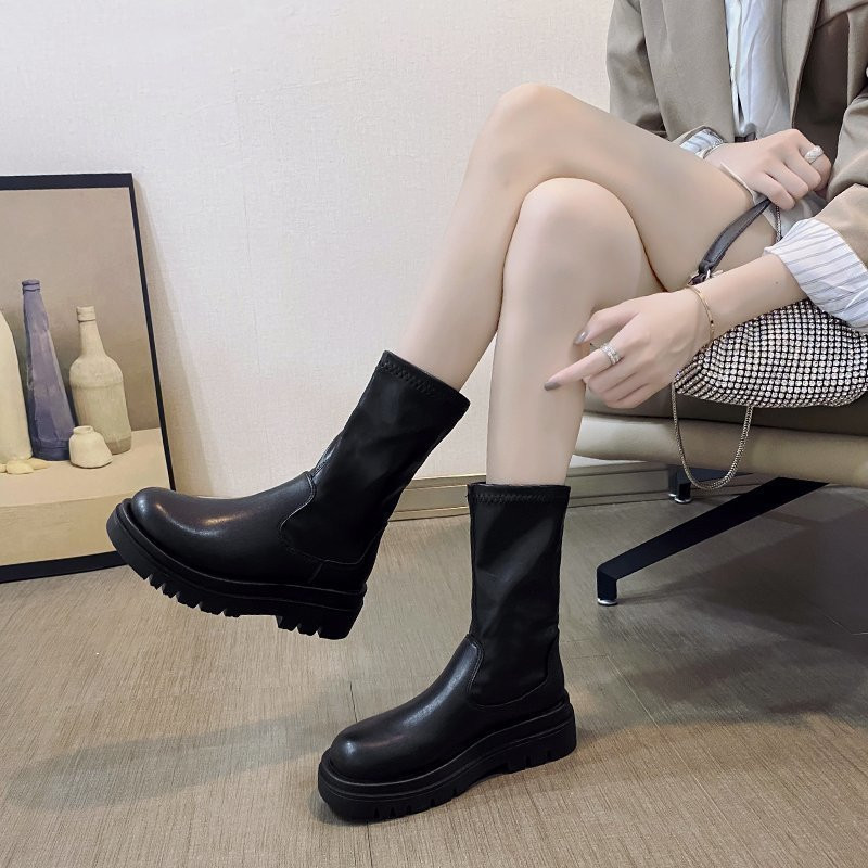 2021 Ολοκαίνουργια γυναικεία πλατφόρμα ψηλές μπότες μηρούς Μόδα λεπτές χονδρές γόβες πάνω από το γόνατο Γυναικείες μακριές μπότες από μαλακό δέρμα PU