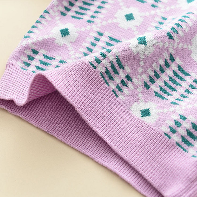 Πλεκτό Πλεκτό Πουλόβερ Melario Κοριτσίστικο Σετ 2023 Χειμώνας Φθινόπωρο καρό Πουλόβερ μακρυμάνικο Πουλόβερ και Δαντέλα Φούστα Δύο τεμάχια Παιδικά Ρούχα