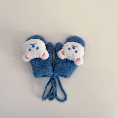 1-4Y Cartoon Bear Kindad Talvine Soojad Lapsed Beebi Tüdrukute Kindad Kootud Laste Väikelapse Paksud Hammustuskindad Kätekindad